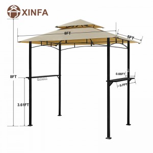 8 \\\\ \'x 5 \\\\\' 2-C-C-Top Top Grill Gazebo Outdoor Barbecue Gazebo Shelter với khung thép chắc chắn